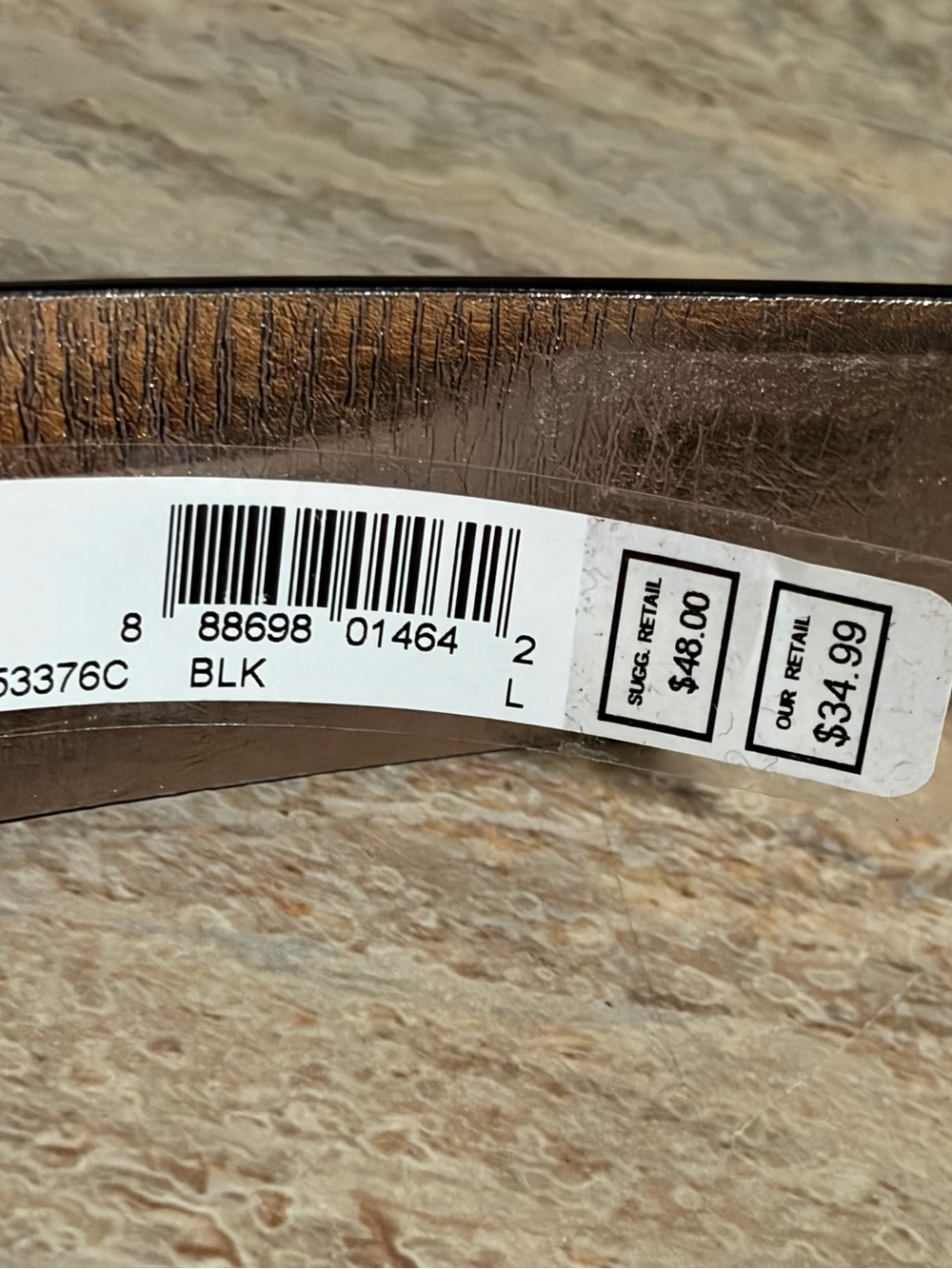 Michael Kors Men's Black Signature MK Silver Color Logo Leather Belt - Picture 14 of 16